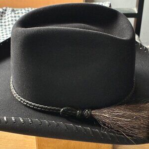Share 04' Rands Custom Cowgirl Hat Black Whipstitch 7 (read description)